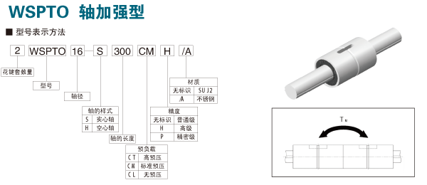 WSPTO轴加强型滚珠花键